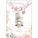 GREETING CARDS,Thinking of You 12's Floral Teddy Bear