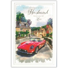 BIRTHDAY CARDS,Husband 6's 12's Sports Car (Was 0.85)