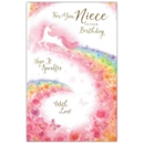 BIRTHDAY CARDS,Niece 6's Floral Unicorn (Was 1.25)