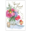 GREETING CARDS,Special Friend 6's Floral Vase & Candle