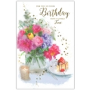 GREETING CARDS,Birthday 6's Floral Vase & Candle(Was 1.25)