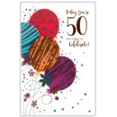 AGE 50 CARDS, 6's Female Balloons & Stars(Was 0.88)