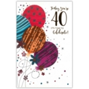 AGE 40 CARDS, 6's Female Balloons & Stars(Was 0.88)