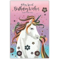 GREETING CARDS,Birthday 6's Unicorn