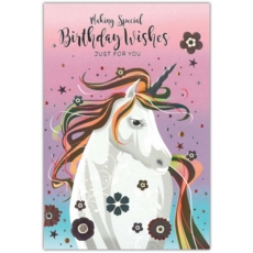 BIRTHDAY CARDS,6's Unicorn (Was £0.88)