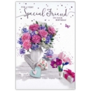 GREETING CARDS,Special Friend 6's Floral Vases