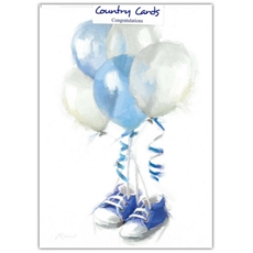 BLANK CARDS,6's Booties (Blue)