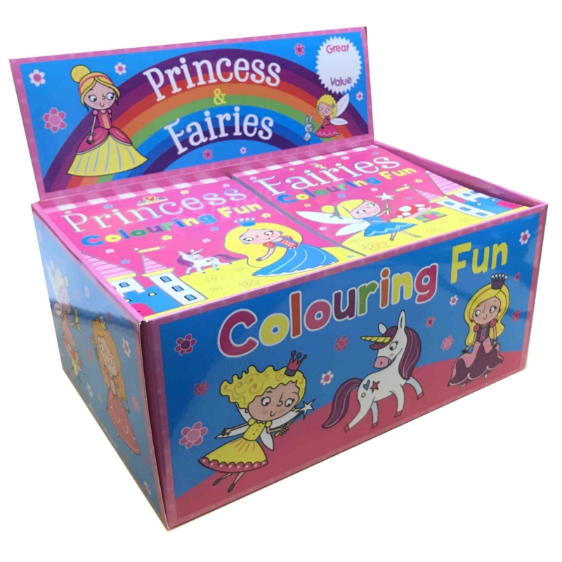 COLOURING BOOK,Mini Fun,64pg, Fairies/Princess (Was 1.25)