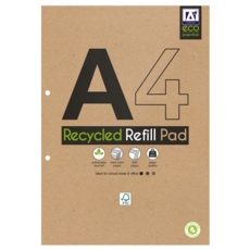 REFILL PAD,Recycled A4 240pg Wide Ruled Pages 70gsm