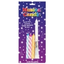 CAKE CANDLES,Musical 4's Assorted with 3 Refills I/cd