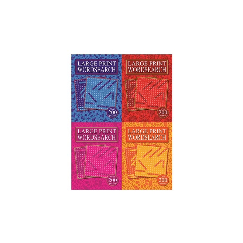 ACTIVITY BOOK,Word Search A5 Large Print 256 Pages 4 Asst.