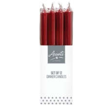 CANDLE,Dinner,Burgundy Red Metallic 25cm CDU