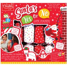 CRACKERS,23cm SANTA'S YES OR NO GAME 6's (Was 5.99)