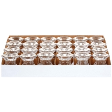 CANDLE HOLDER,Glass Hexagonal 5cm CDU