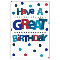 GREETING CARDS,Birthday 6's Stars & Dots