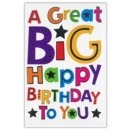 GREETING CARDS,Birthday 6's Text & Stars