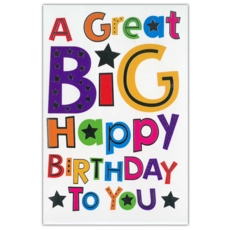 GREETING CARDS,Birthday 6's Text & Stars