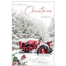 XMAS CARDS,Open 6's Tractor in the Snow