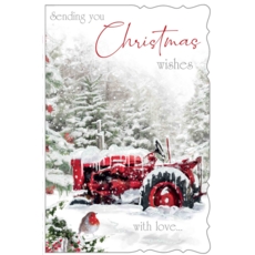 XMAS CARDS,Open 6's Tractor in the Snow