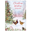 XMAS CARDS,Open 6's Pheasant & Peahen
