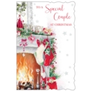 XMAS CARDS,Special Couple 6's Stockings on the Fireplace