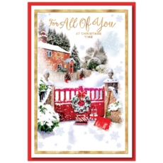 XMAS CARDS,To All 6's Wreath on Gate