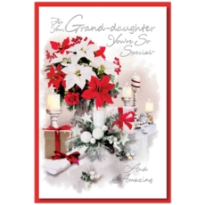 XMAS CARDS,Granddaughter 6's Poinsettias & Candles