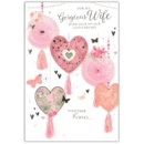 GREETING CARDS,Wife Anni.6's Pink Hearts