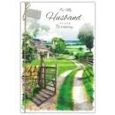 BIRTHDAY CARDS,Husband 6's 12's Countryside (Was 0.85)