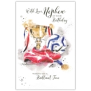 BIRTHDAY CARDS,Nephew 6's Football Trophy (Was 0.87)