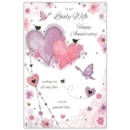 GREETING CARDS,Wife Anni.6's Butterflies & Hearts