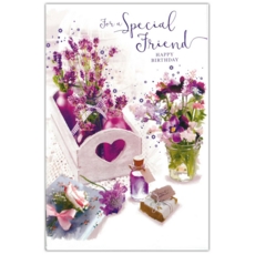 SPECIAL FRIEND CARDS, 6's Floral Lavender (Was 1.10)