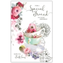 GREETING CARDS,Special Friend 6's Floral Teacups