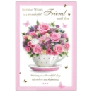 GREETING CARDS,Special Friend 6's Floral Teacup