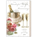 ANNIVERSARY CARDS,Wife Roses & Bubbly