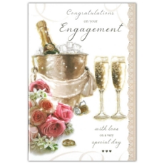 GREETING CARDS,Engagement 6's Roses & Bubbly