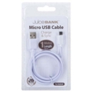 CHARGING CABLE, Micro USB 1m. White, Juice Bank I/cd CDU