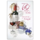 GREETING CARDS,Age 60 Male 6's Red Wine