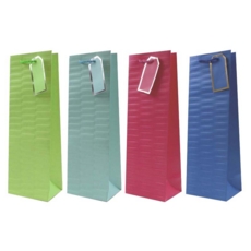 GIFT BAG,Embossed Brights 4 Assorted (Bottle)