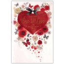 VALENTINE'S CARDS,One I Love 6's Heart, Roses & Butterflies