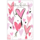 GREETING CARDS,Your Golden Anni.6's Pink Hearts