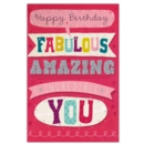 GREETING CARDS,Birthday 6's Pink Text