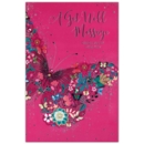 GREETING CARDS,Get Well 6's Pink Butterfly