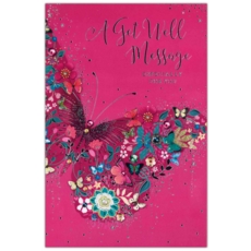 GET WELL CARDS, 6's Pink Butterfly