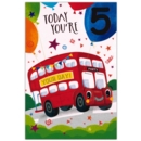 AGE 5 CARDS,Male 12's Bus/Digger (Was £0.85)
