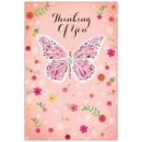 GREETING CARDS,Thinking of You 6's Butterfly & Flowers