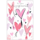 GREETING CARDS,Engagement 6's Pink Hearts