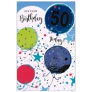 GREETING CARDS,Age 50 Male 6's Balloons & Stars