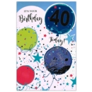 GREETING CARDS,Age 40 Male 6's Balloons & Stars
