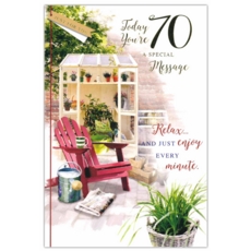 AGE 70 CARDS, Male 12's Garden Scene (Was 0.89)